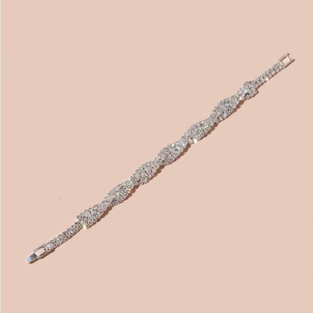 Rhinestone Bracelet In Silver - Picture 3 of 4
